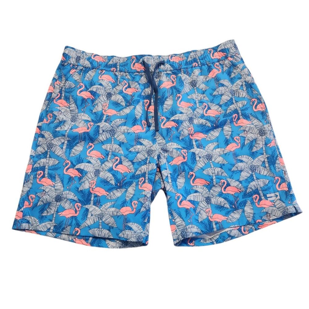 Projek Raw Board Shorts‎ Swim Trunks Surf Stretch Pink Flamingos Tropical XL NEW